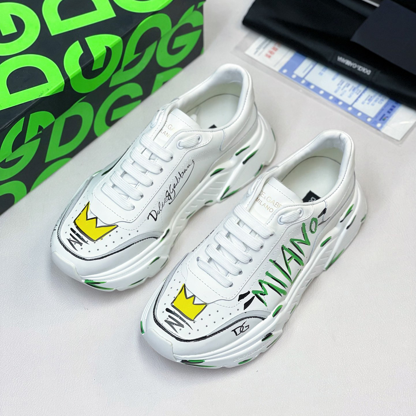 Dolce & Gabbana Calfskin Nappa Daymaster Sneakers - FashionPlug