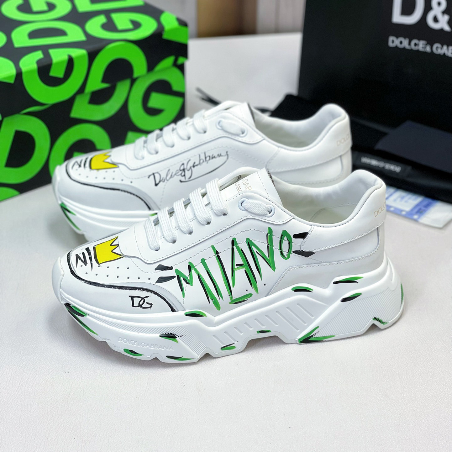 Dolce & Gabbana Calfskin Nappa Daymaster Sneakers - FashionPlug