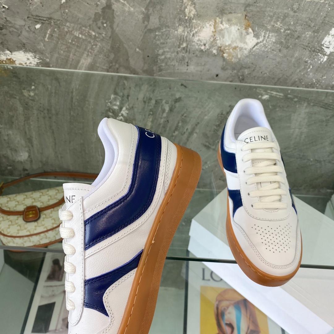 Celine Trainer Low Lace-Up Sneaker In Calfskin - FashionPlug