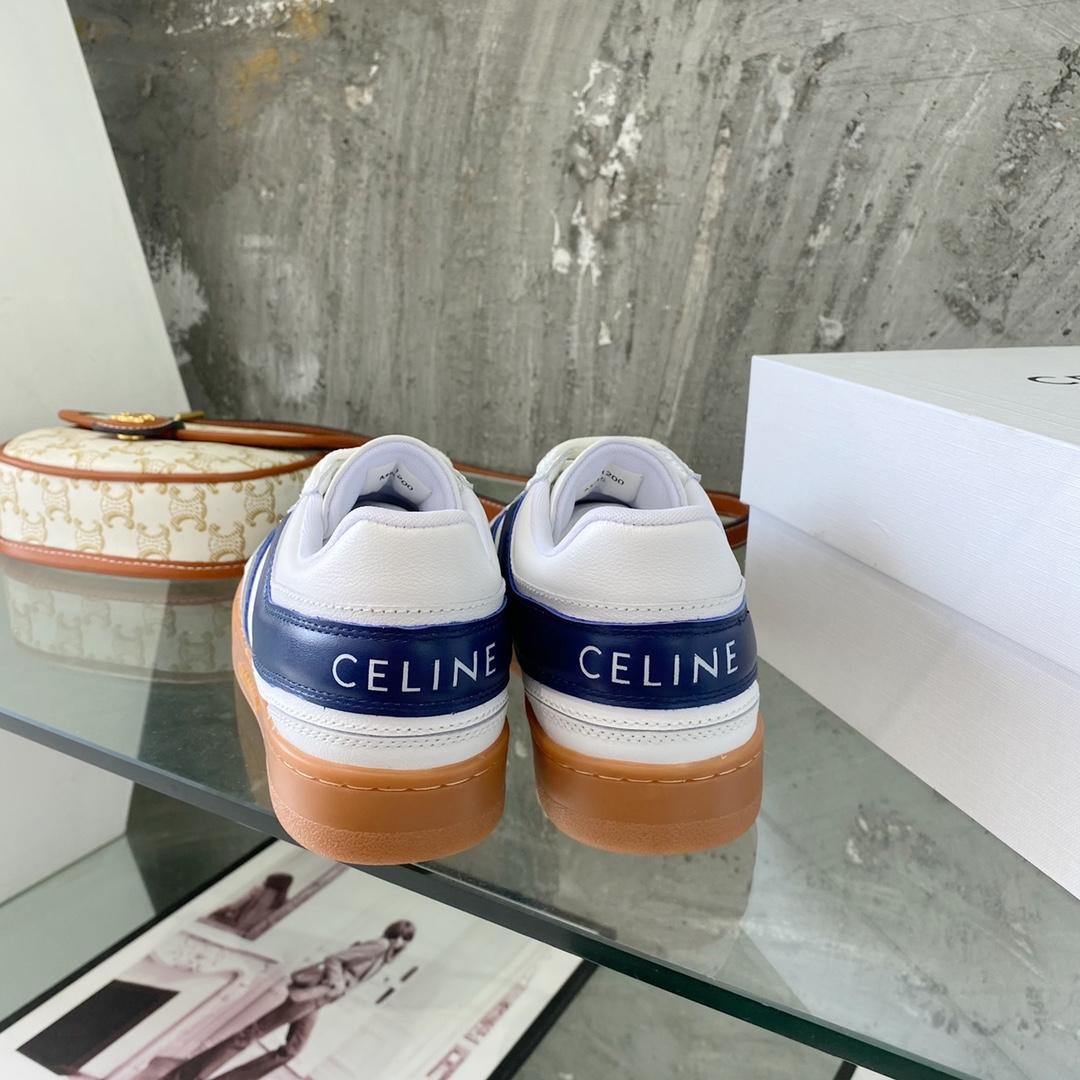 Celine Trainer Low Lace-Up Sneaker In Calfskin - FashionPlug