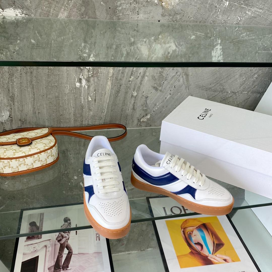 Celine Trainer Low Lace-Up Sneaker In Calfskin - FashionPlug