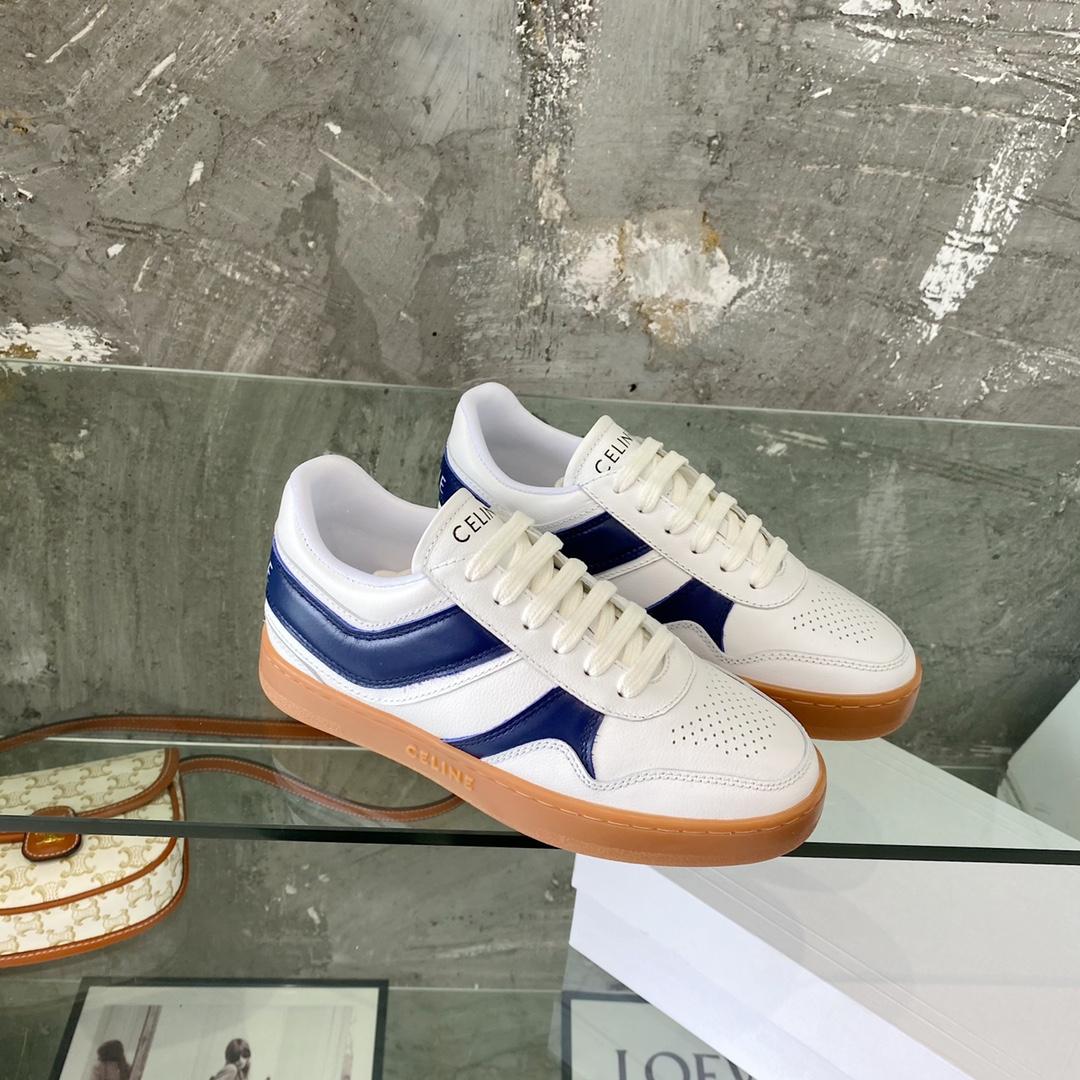 Celine Trainer Low Lace-Up Sneaker In Calfskin - FashionPlug