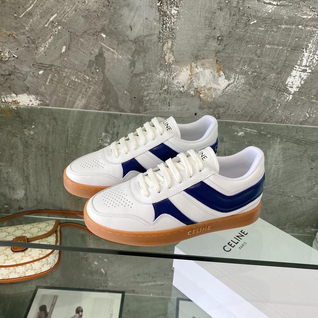 Celine Trainer Low Lace-Up Sneaker In Calfskin - FashionPlug