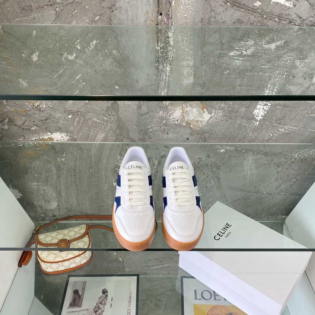 Celine Trainer Low Lace-Up Sneaker In Calfskin - FashionPlug