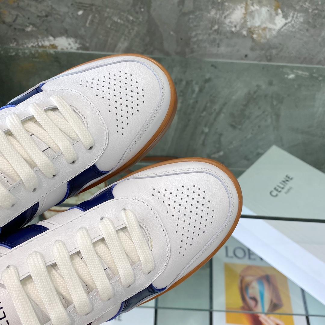 Celine Trainer Low Lace-Up Sneaker In Calfskin - FashionPlug