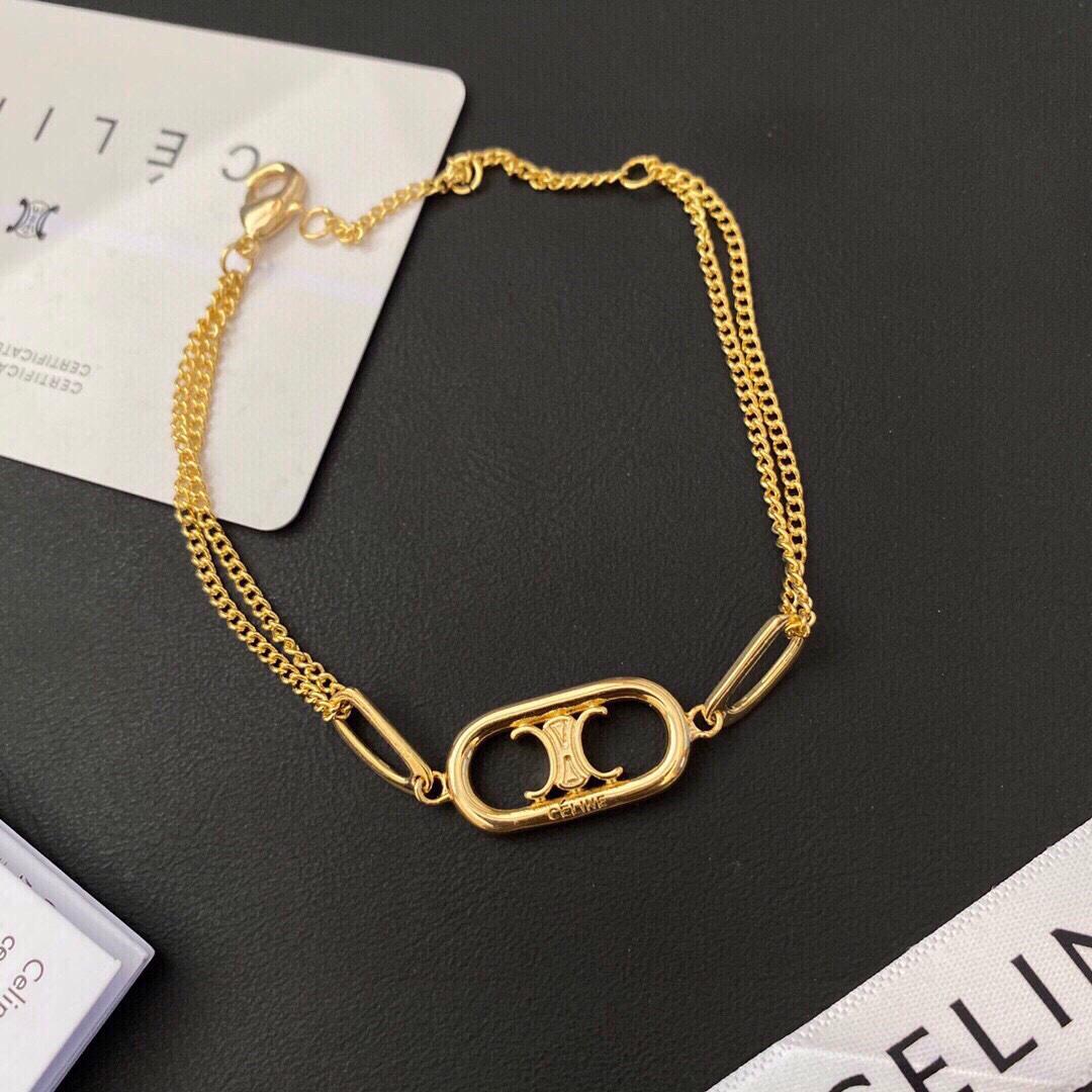 Celine Maillon Triomphe Bracelet In Brass With Gold Finish - FashionPlug