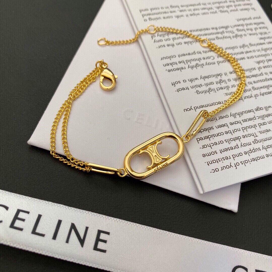 Celine Maillon Triomphe Bracelet In Brass With Gold Finish - FashionPlug