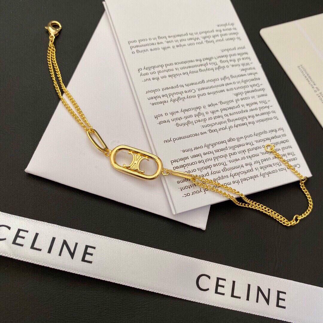 Celine Maillon Triomphe Bracelet In Brass With Gold Finish - FashionPlug