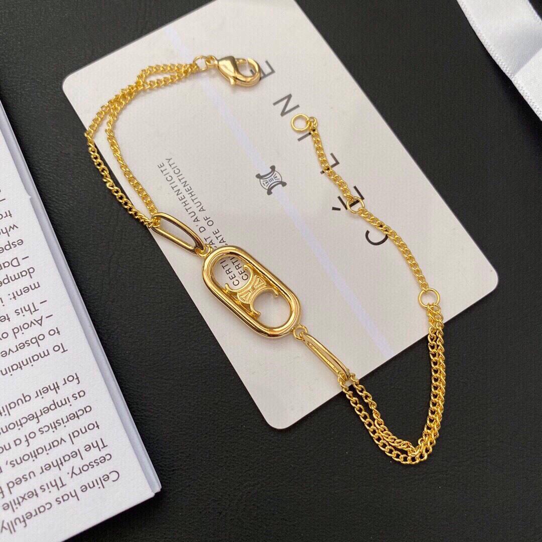 Celine Maillon Triomphe Bracelet In Brass With Gold Finish - FashionPlug