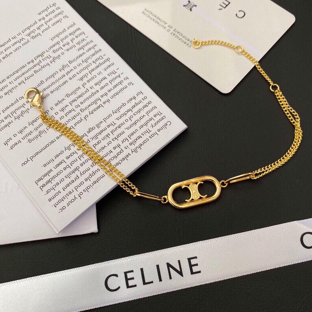 Celine Maillon Triomphe Bracelet In Brass With Gold Finish - FashionPlug