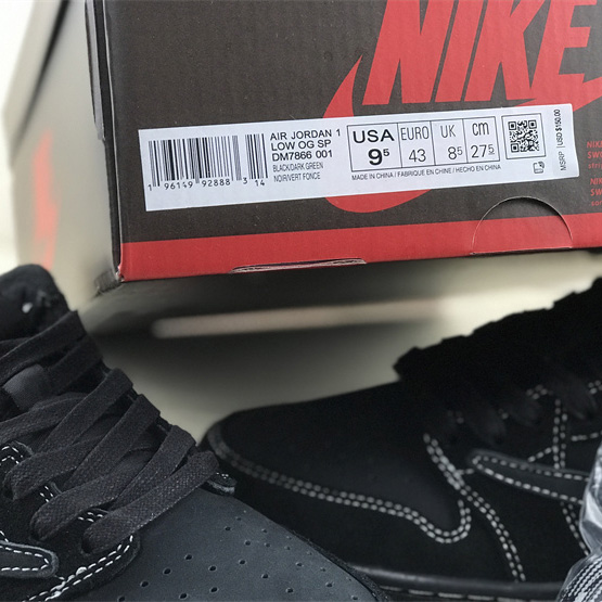 Travis Scott x Air Jordan 1 Low OG “Black Phantom” Sneaker   DM7866-001 - FashionPlug