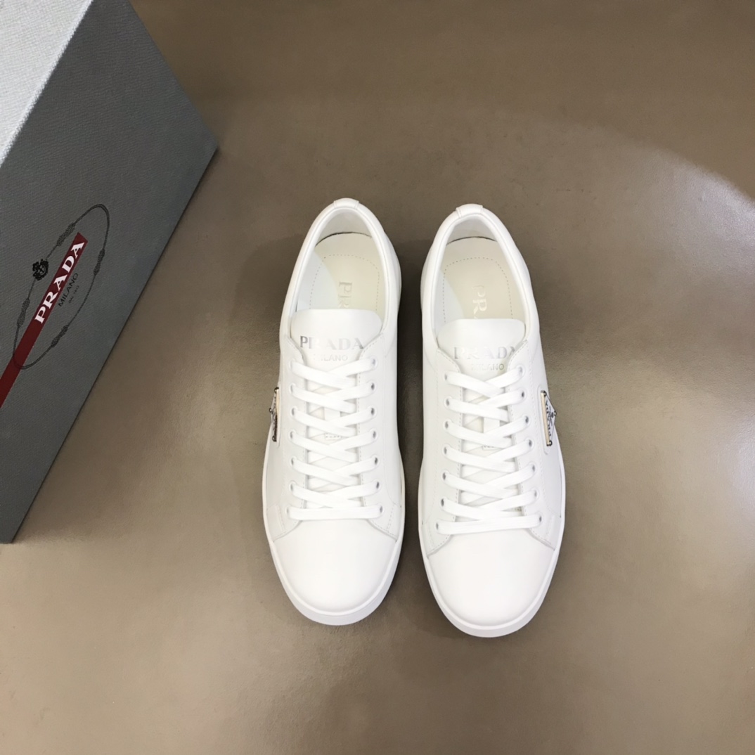 Prada Brushed Leather Sneakers(upon uk size) - FashionPlug