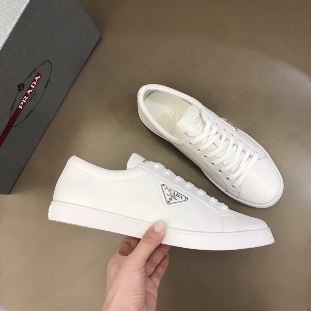 Prada Brushed Leather Sneakers(upon uk size) - FashionPlug