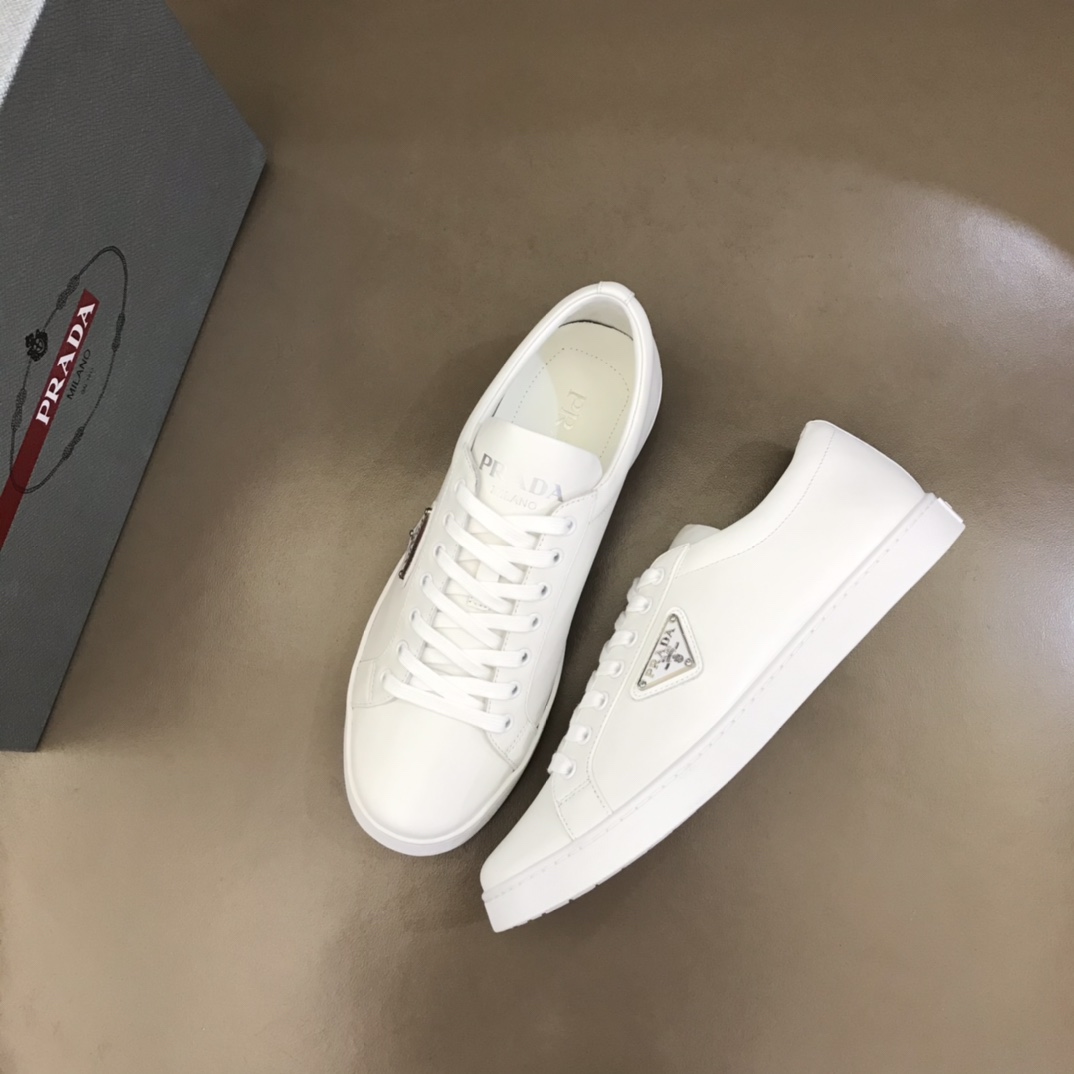 Prada Brushed Leather Sneakers(upon uk size) - FashionPlug