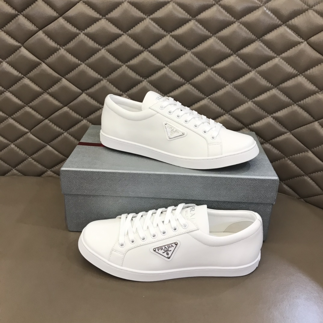 Prada Brushed Leather Sneakers(upon uk size) - FashionPlug