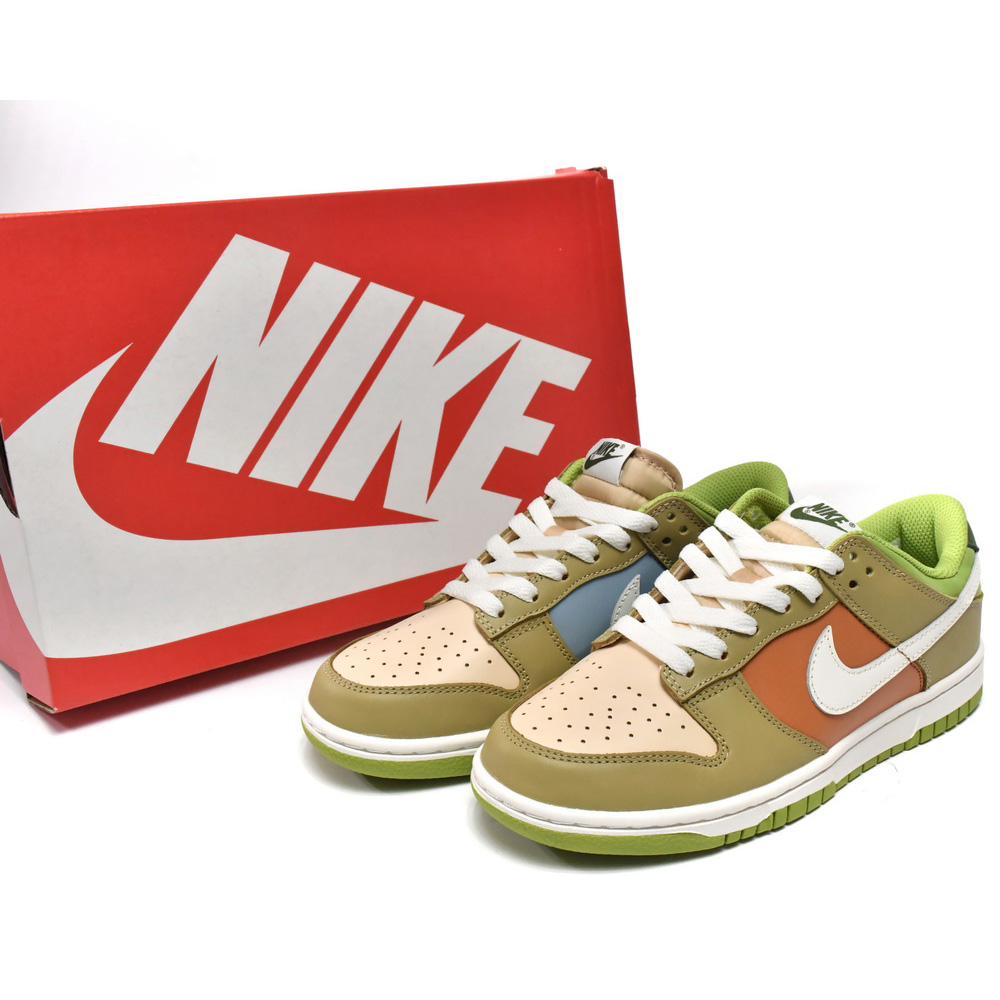  Nike Dunk Low Brown Veail Sail Vivid Green Sneaker    DV9108-711 - FashionPlug
