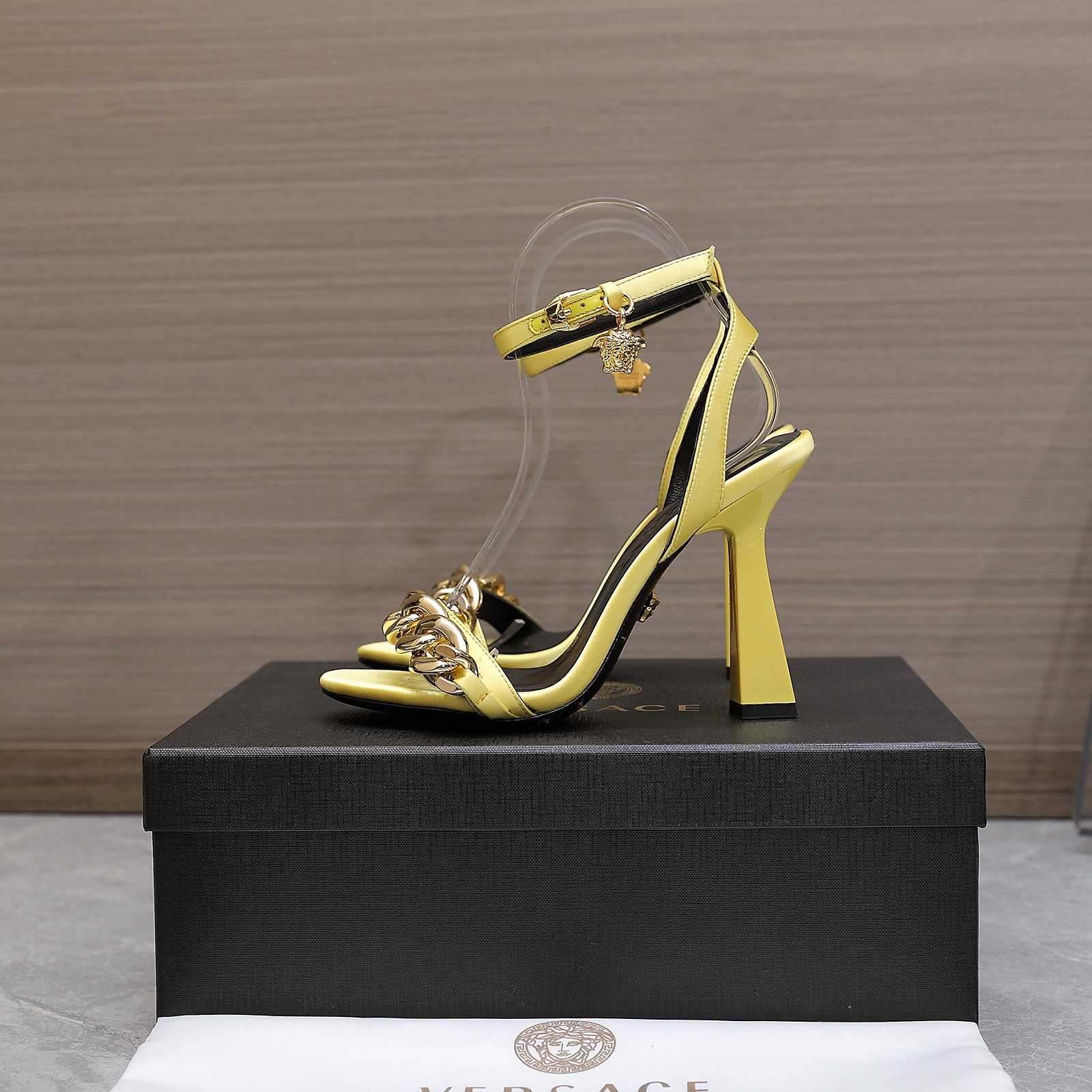 Versace Medusa Chain High Heel Sandals - FashionPlug