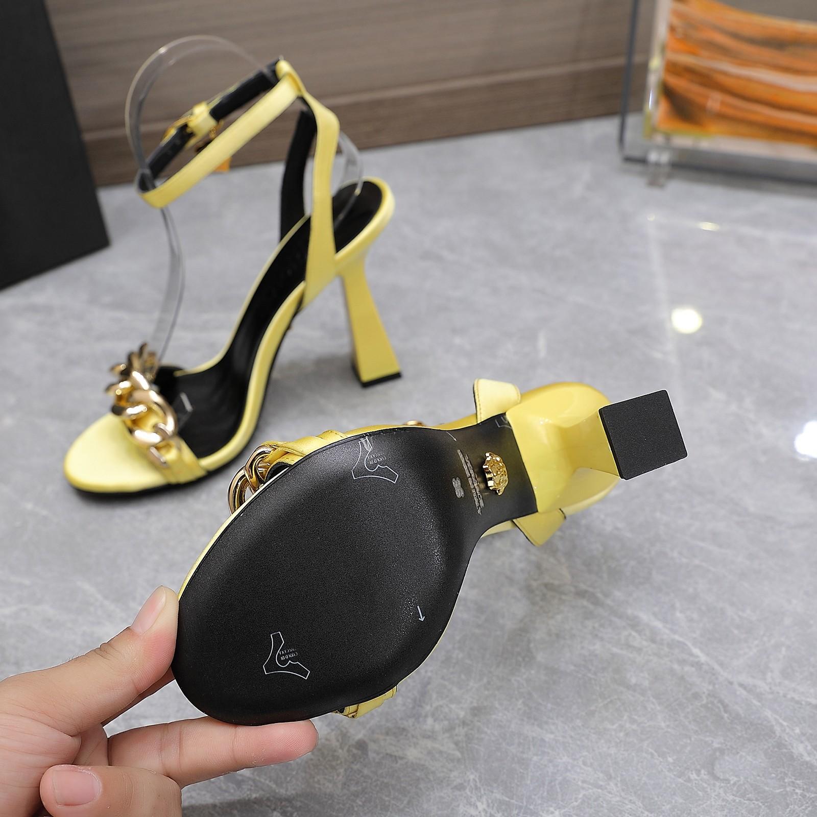 Versace Medusa Chain High Heel Sandals - FashionPlug