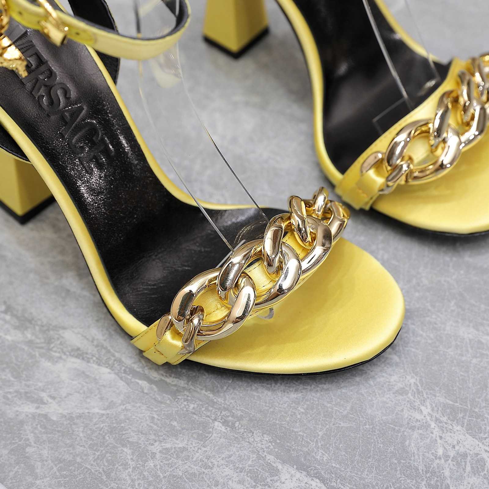 Versace Medusa Chain High Heel Sandals - FashionPlug