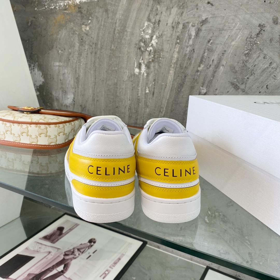 Celine Trainer Low Lace-Up Sneaker In Calfskin - FashionPlug