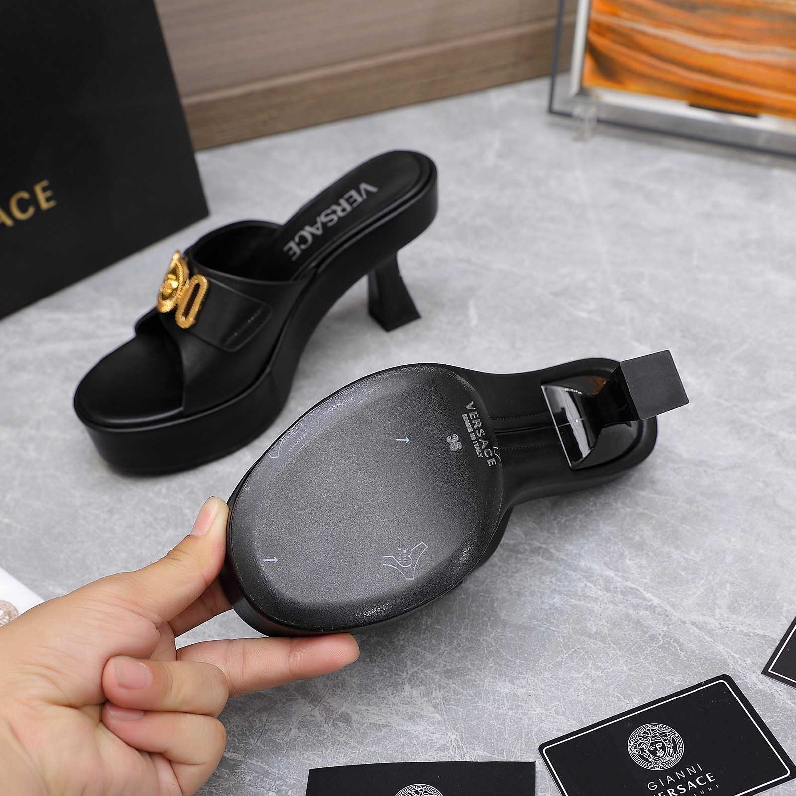 Versace Medusa Biggie Crystal Mules - FashionPlug