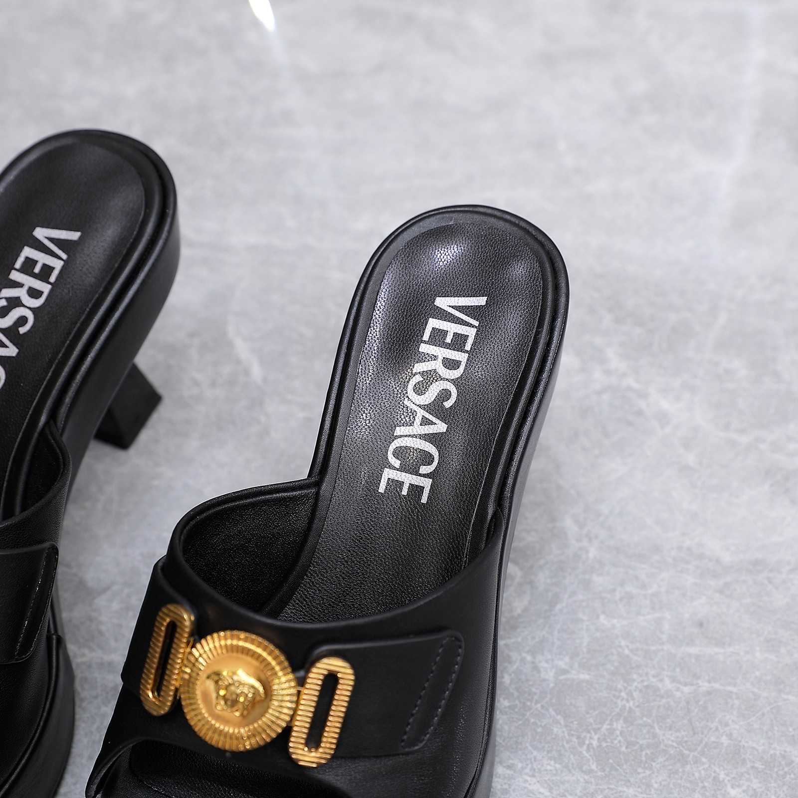 Versace Medusa Biggie Crystal Mules - FashionPlug