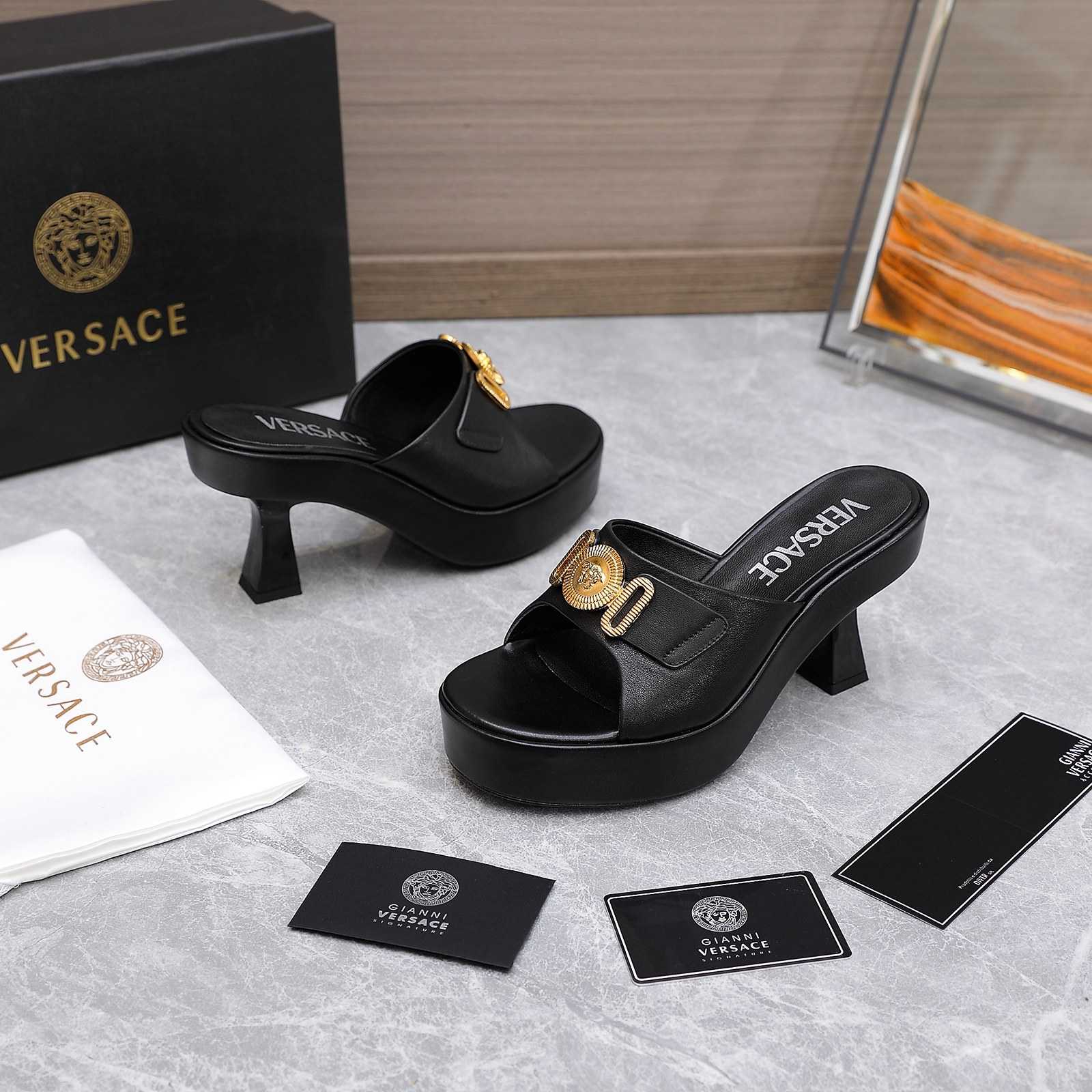 Versace Medusa Biggie Crystal Mules - FashionPlug