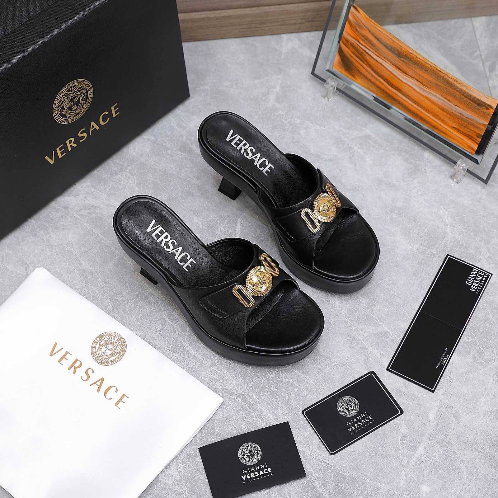 Versace Medusa Biggie Crystal Mules - FashionPlug