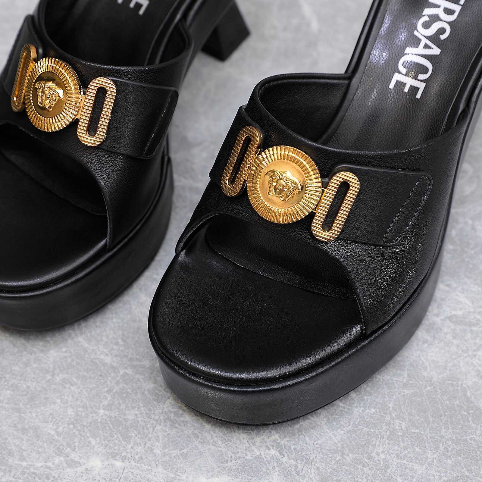 Versace Medusa Biggie Crystal Mules - FashionPlug