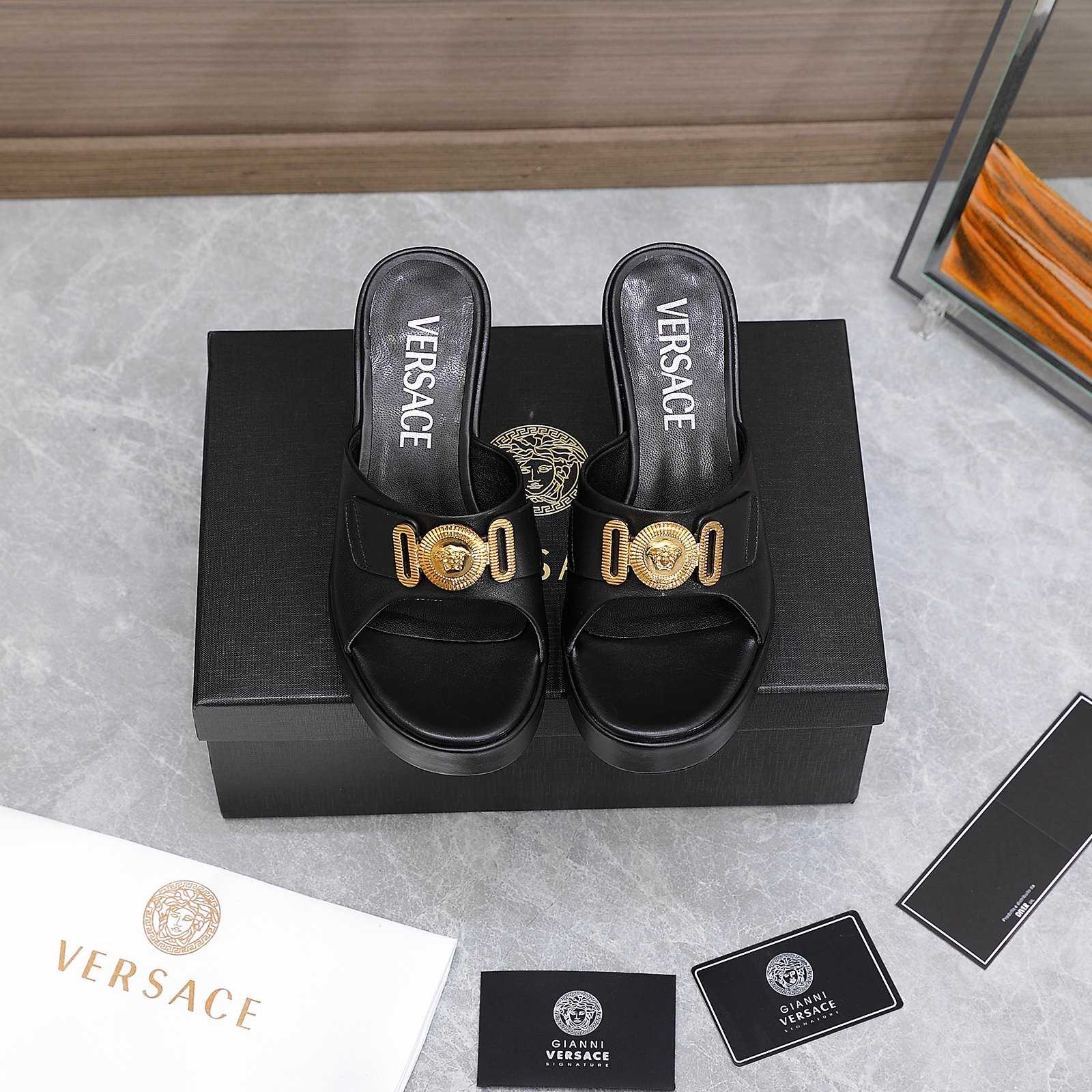 Versace Medusa Biggie Crystal Mules - FashionPlug