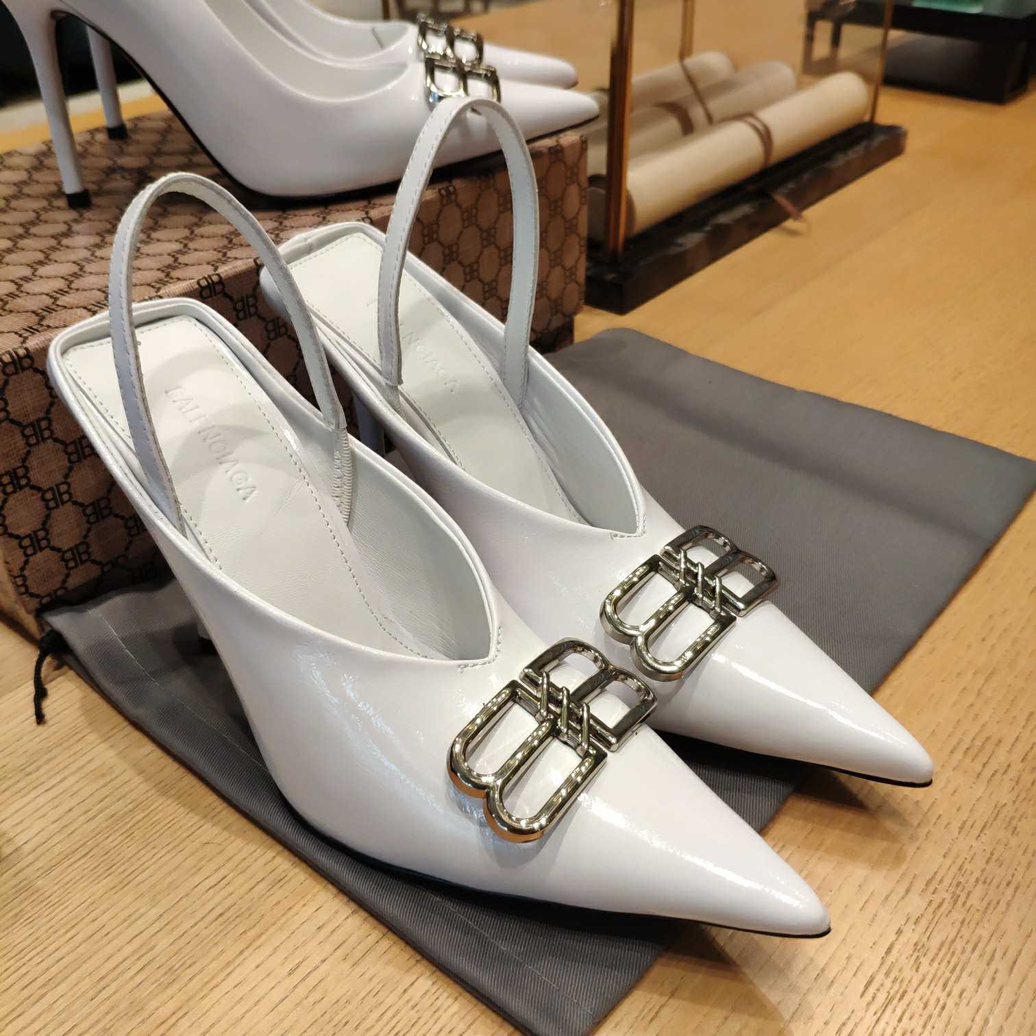 Balenciaga BB Leather Pumps - FashionPlug