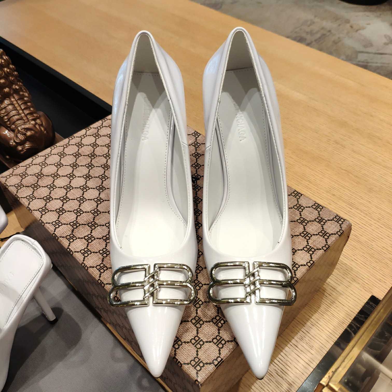 Balenciaga BB Leather Pumps - FashionPlug