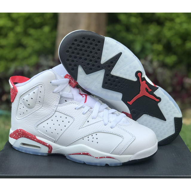 Air Jordan 6 “Red Oreo”GS Sneaker      384665-162  - FashionPlug