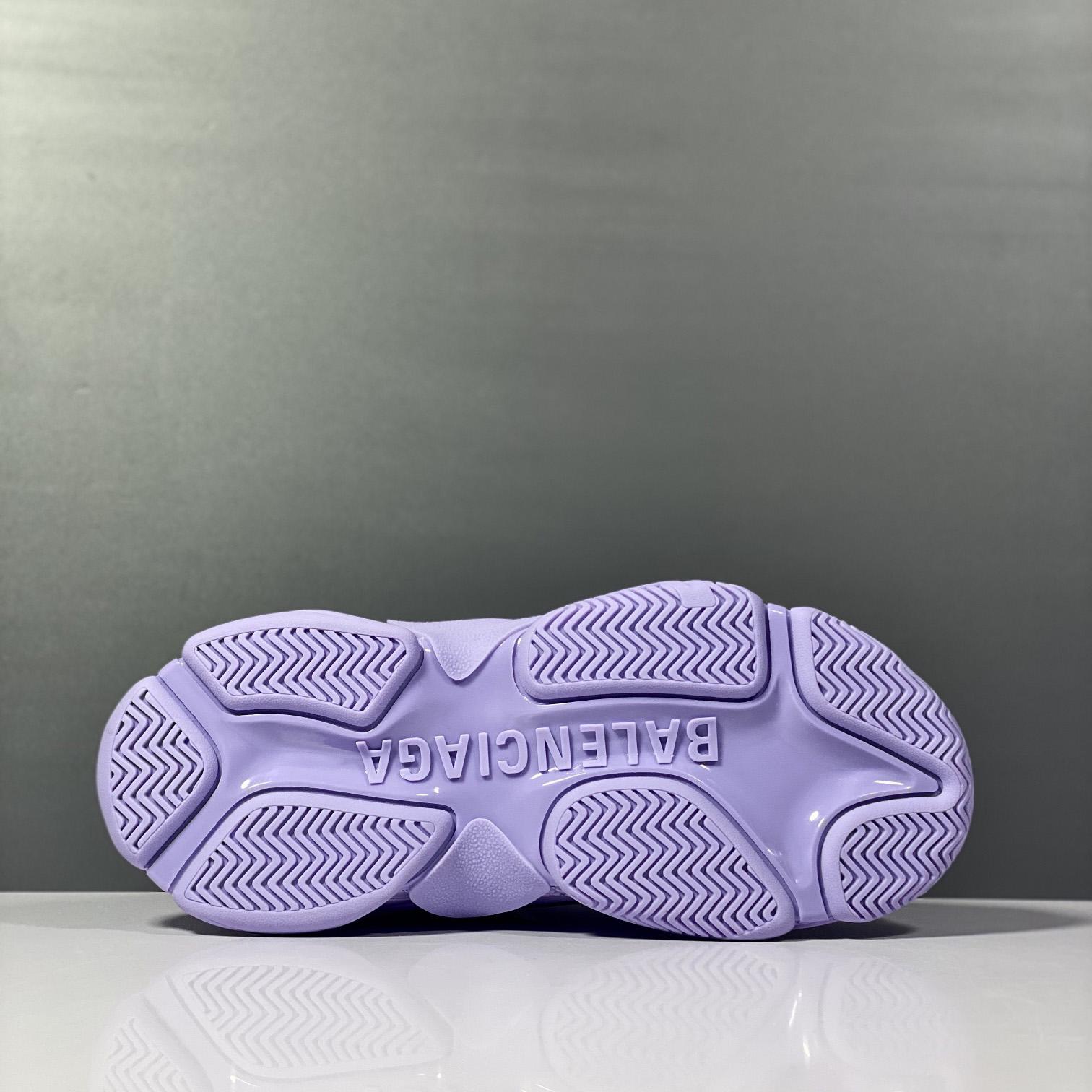 Balenciaga Triple S Sneaker Allover Logo In Light Purple And Black Technical Material - FashionPlug