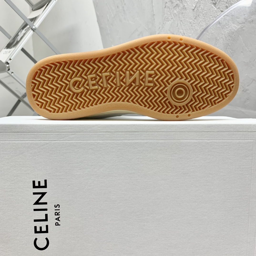 Celine CT-02 Mid Sneaker With Velcro In Calfskin - FashionPlug