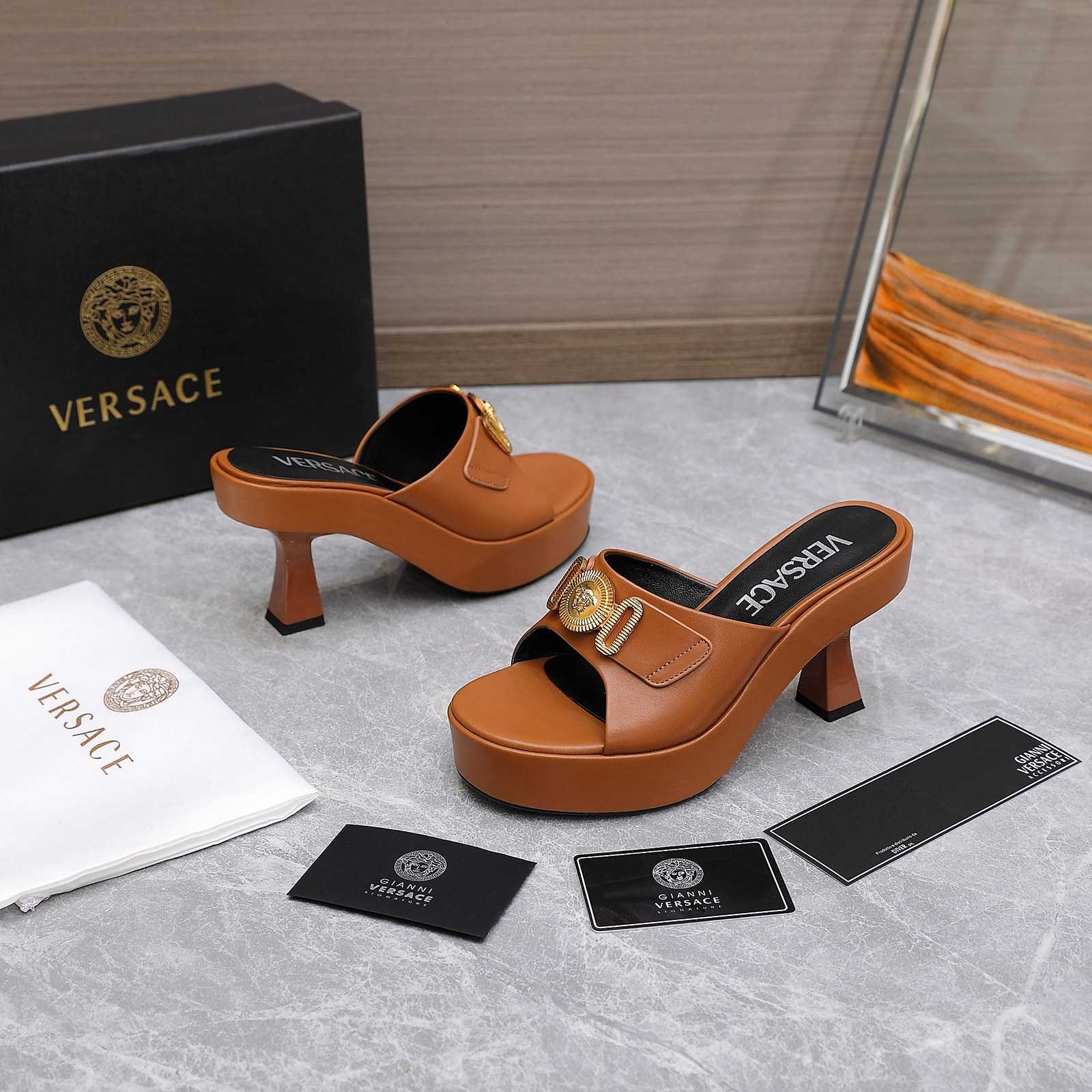 Versace Medusa Biggie Crystal Mules - FashionPlug