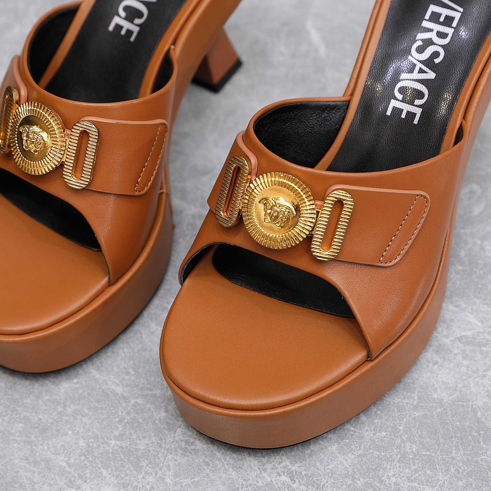 Versace Medusa Biggie Crystal Mules - FashionPlug