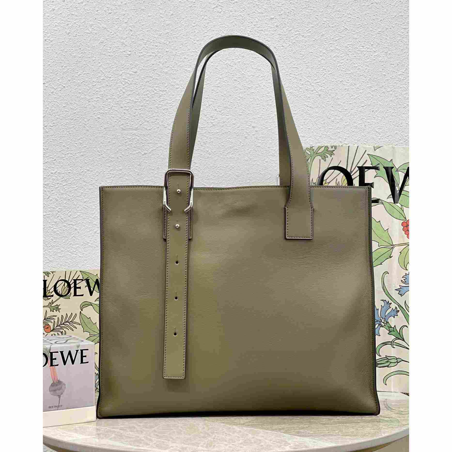 Loewe Buckle Horizontal Tote In Classic Calfskin(38.7-32.9-9.2cm) - FashionPlug