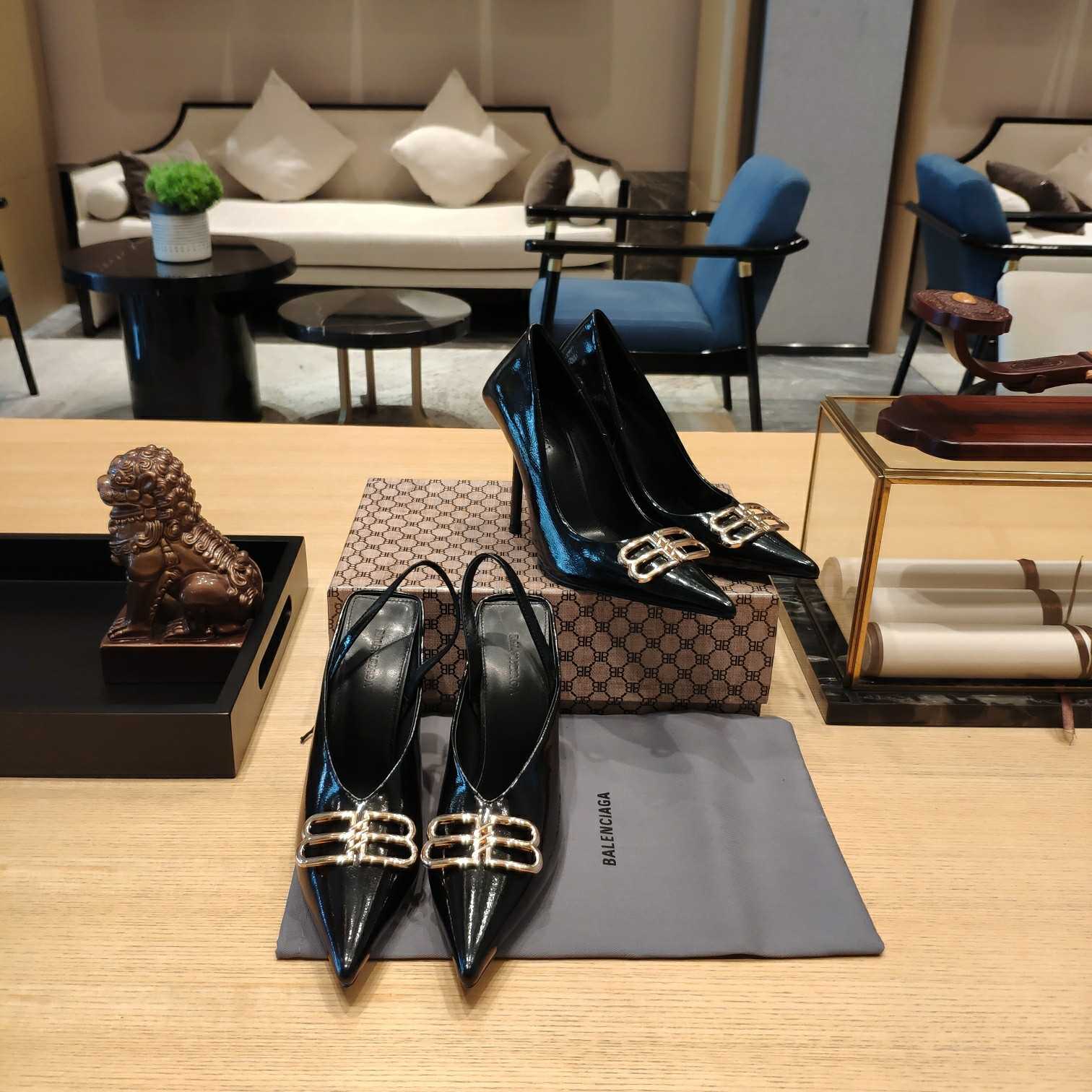 Balenciaga BB Leather Pumps - FashionPlug