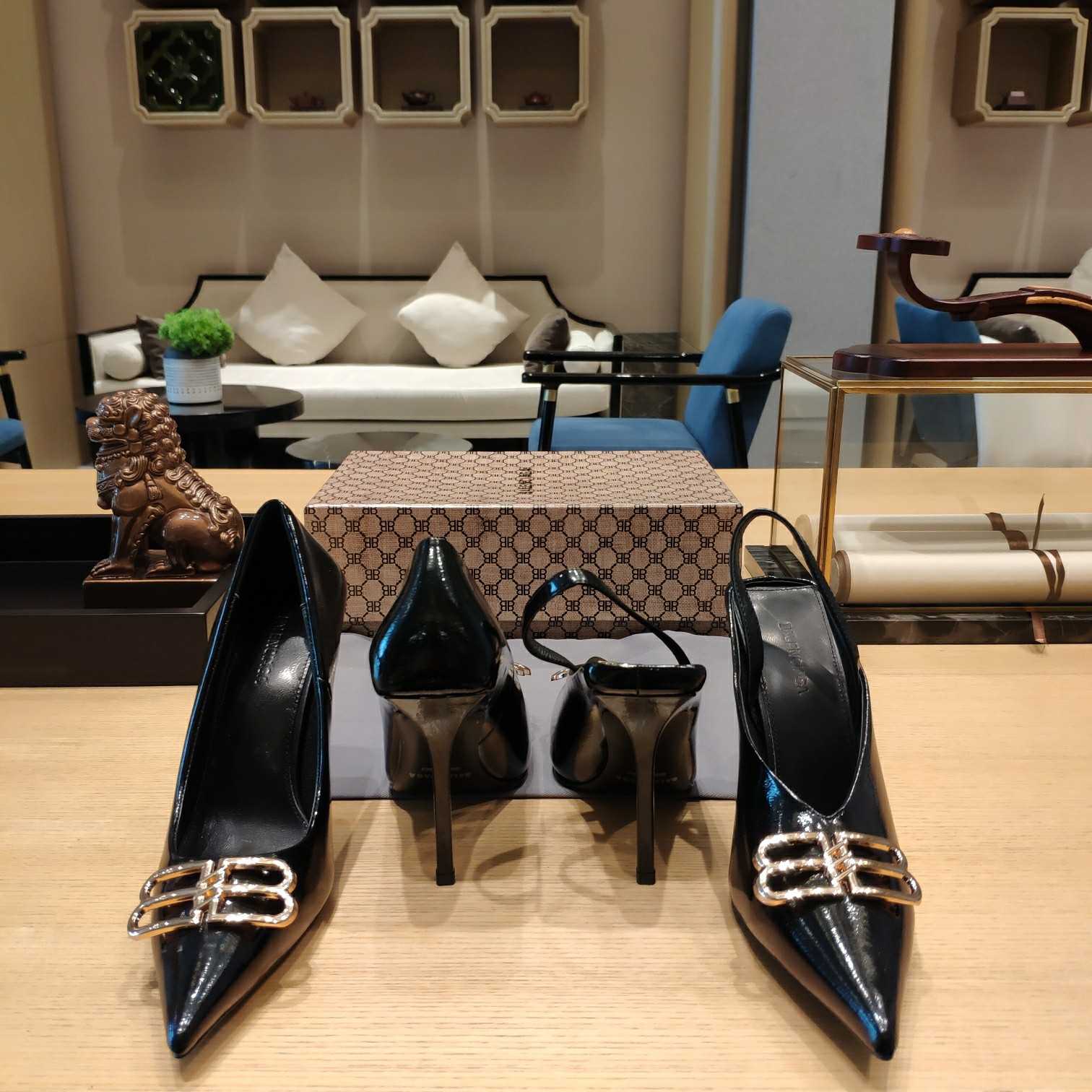 Balenciaga BB Leather Pumps - FashionPlug