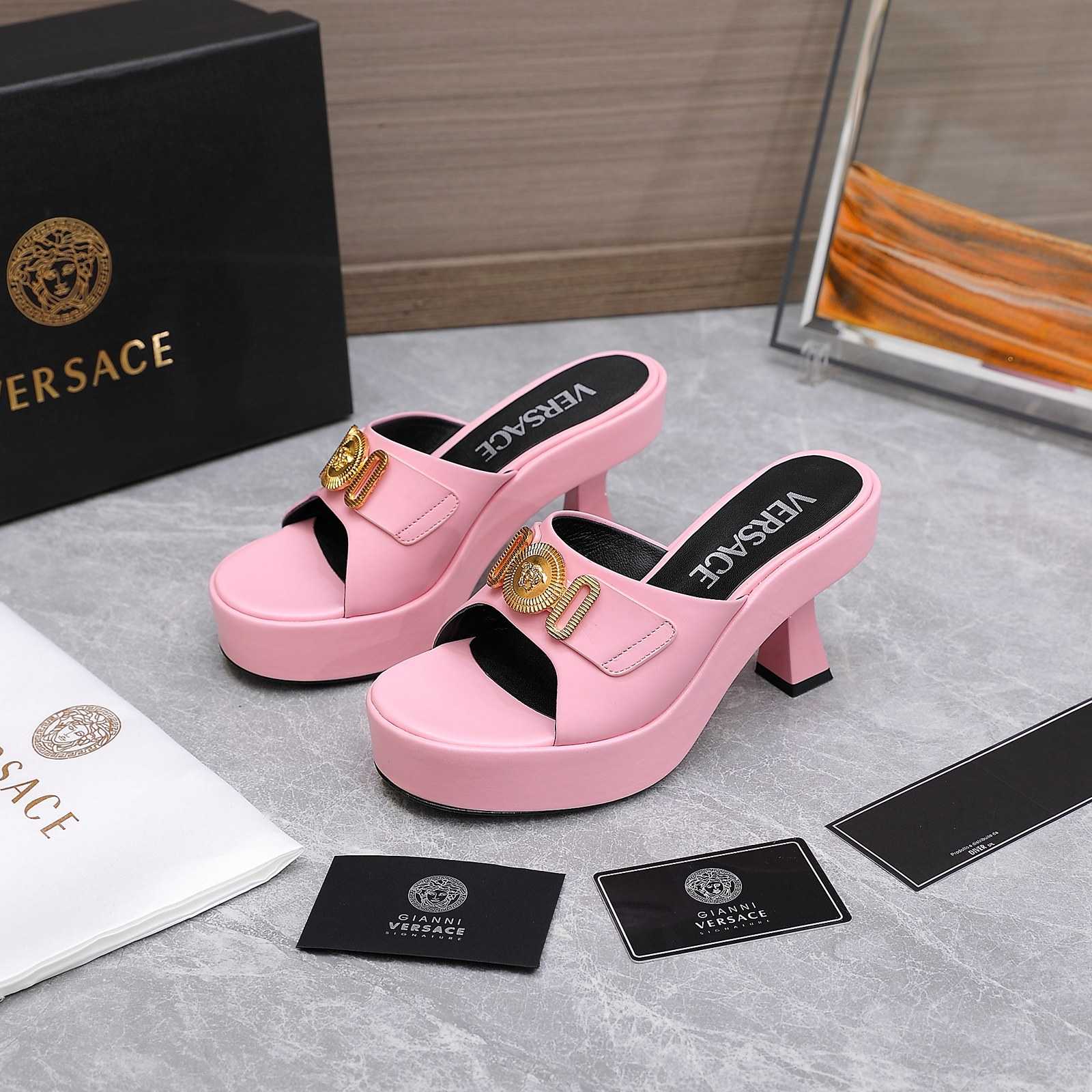 Versace Medusa Biggie Crystal Mules - FashionPlug