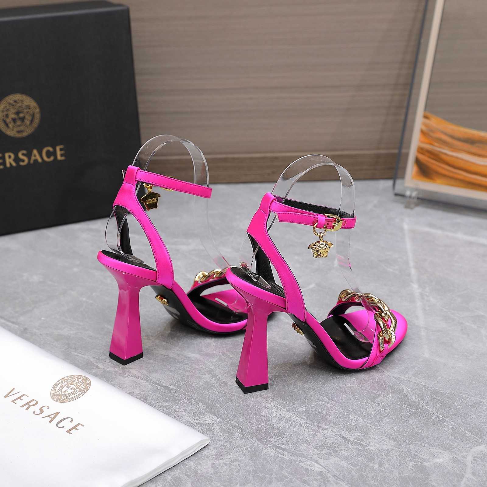 Versace Medusa Chain High Heel Sandals - FashionPlug
