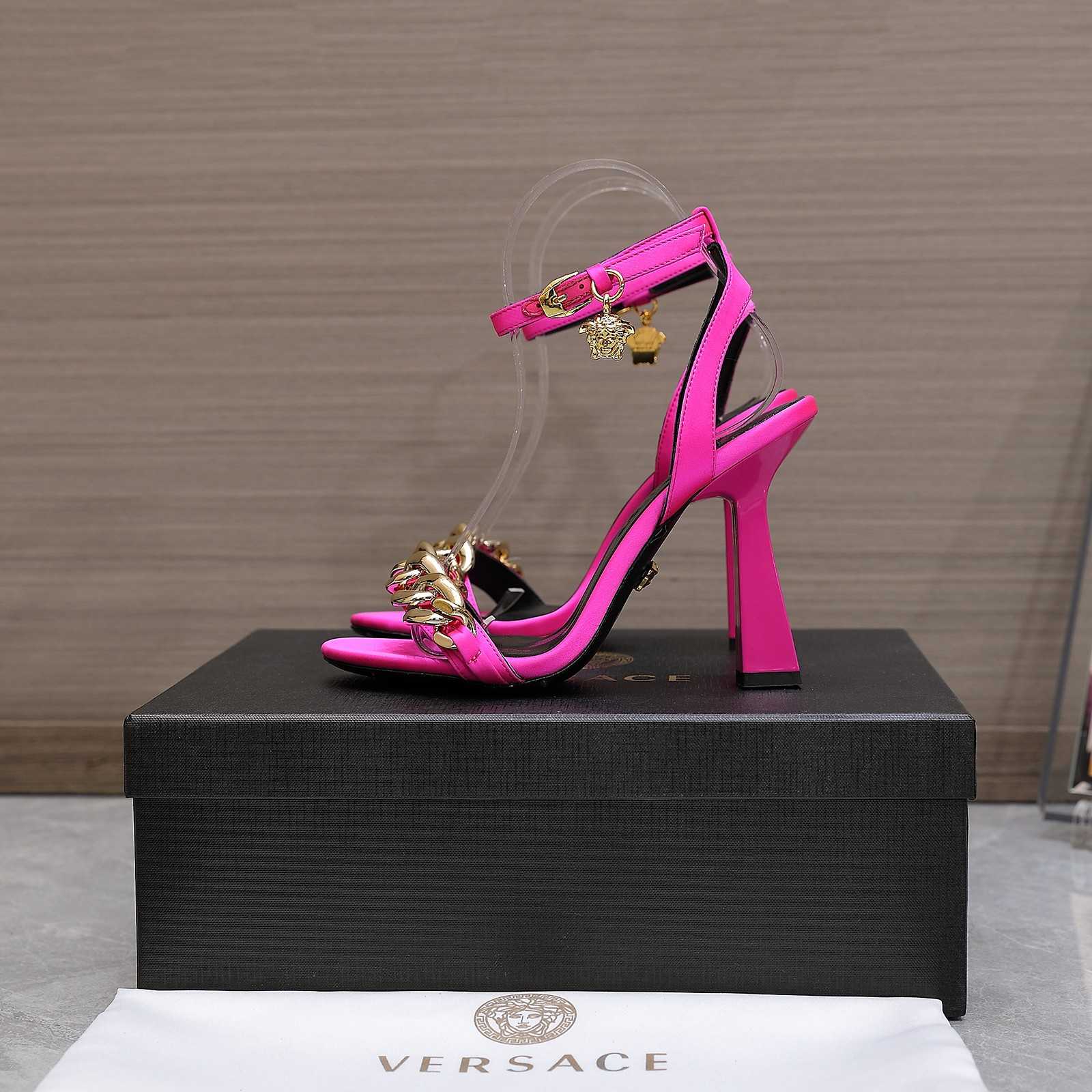 Versace Medusa Chain High Heel Sandals - FashionPlug