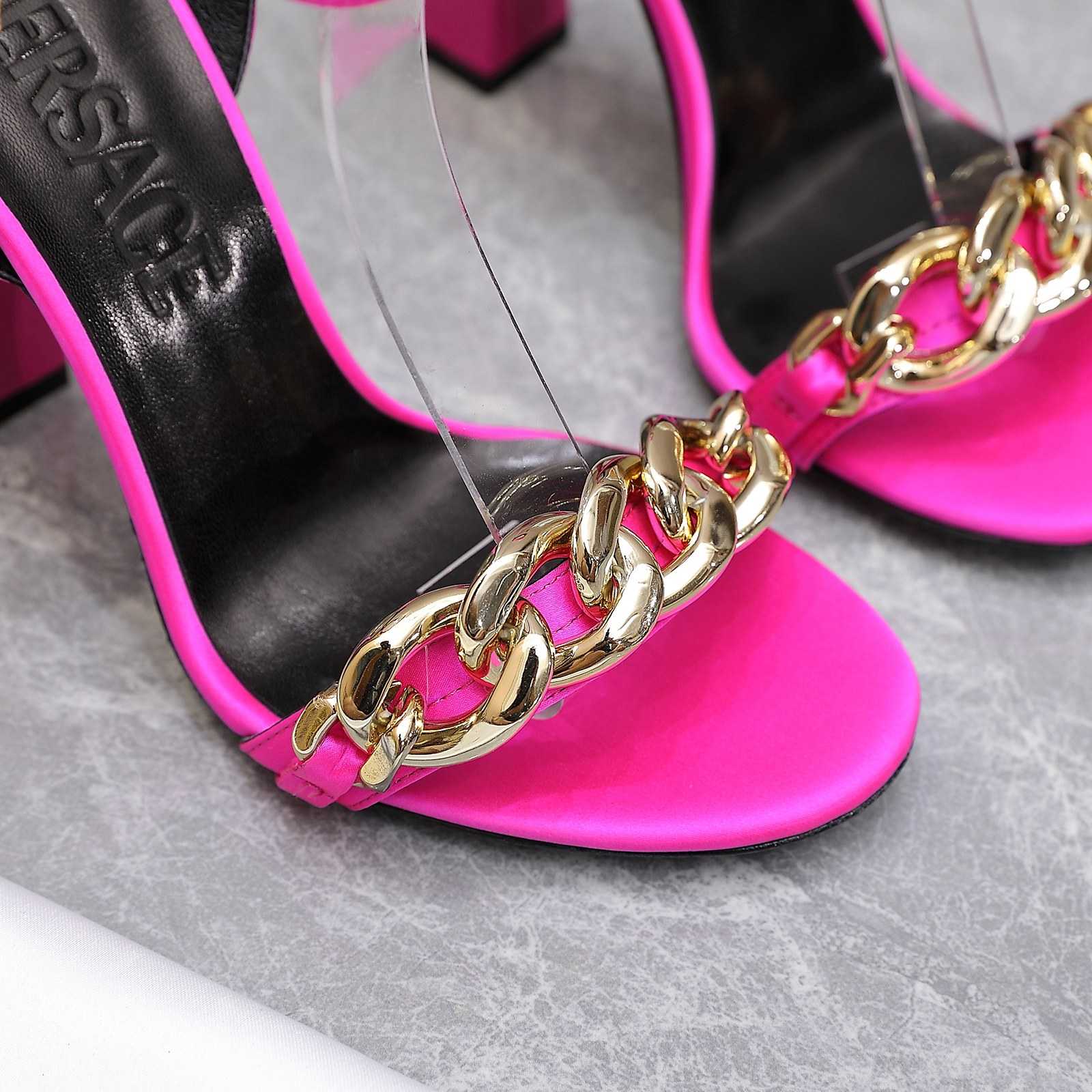Versace Medusa Chain High Heel Sandals - FashionPlug