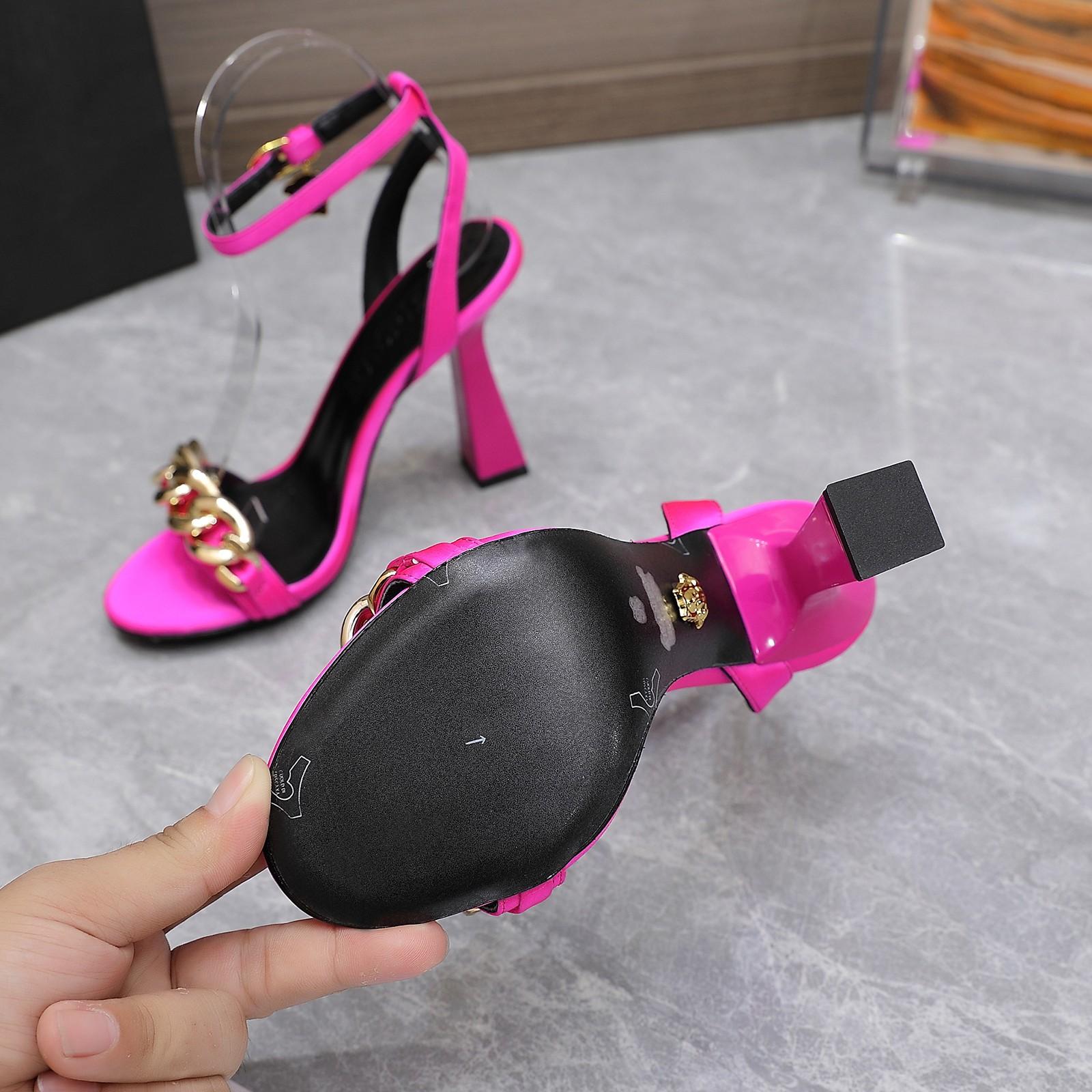 Versace Medusa Chain High Heel Sandals - FashionPlug