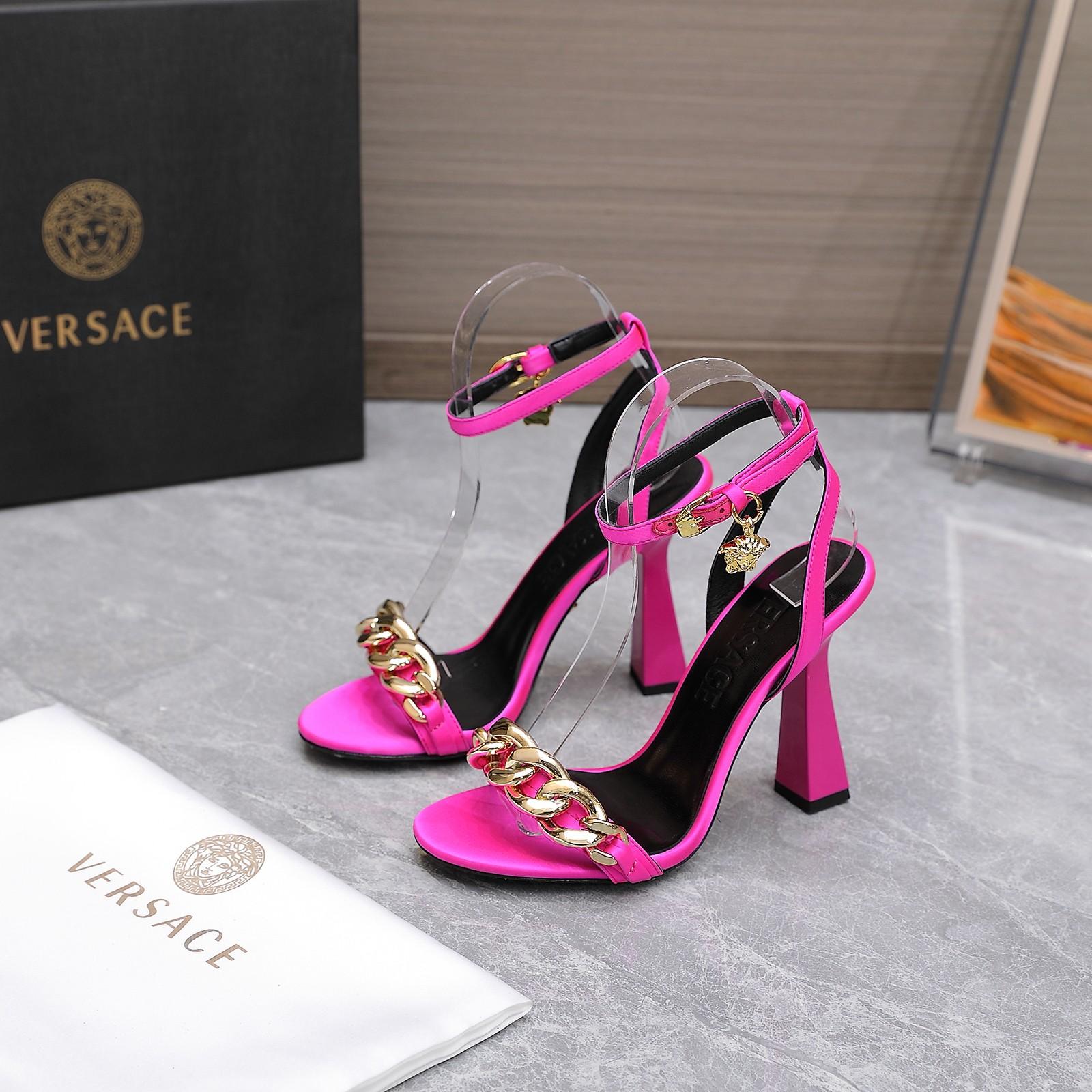 Versace Medusa Chain High Heel Sandals - FashionPlug
