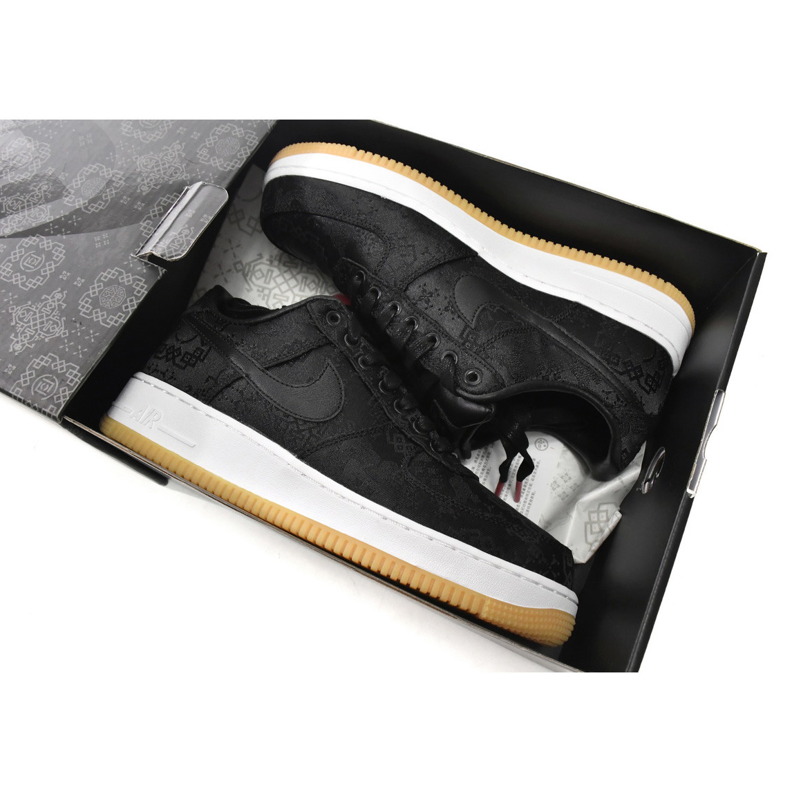 Nike Air Force 1 Low Fragment Design x Clot Black Silk Sneaker     CZ3986-001 - FashionPlug