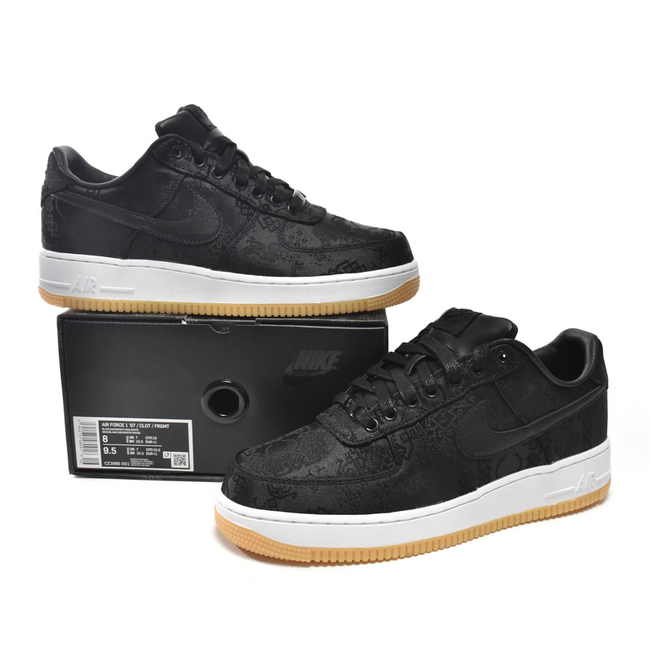 Nike Air Force 1 Low Fragment Design x Clot Black Silk Sneaker     CZ3986-001 - FashionPlug