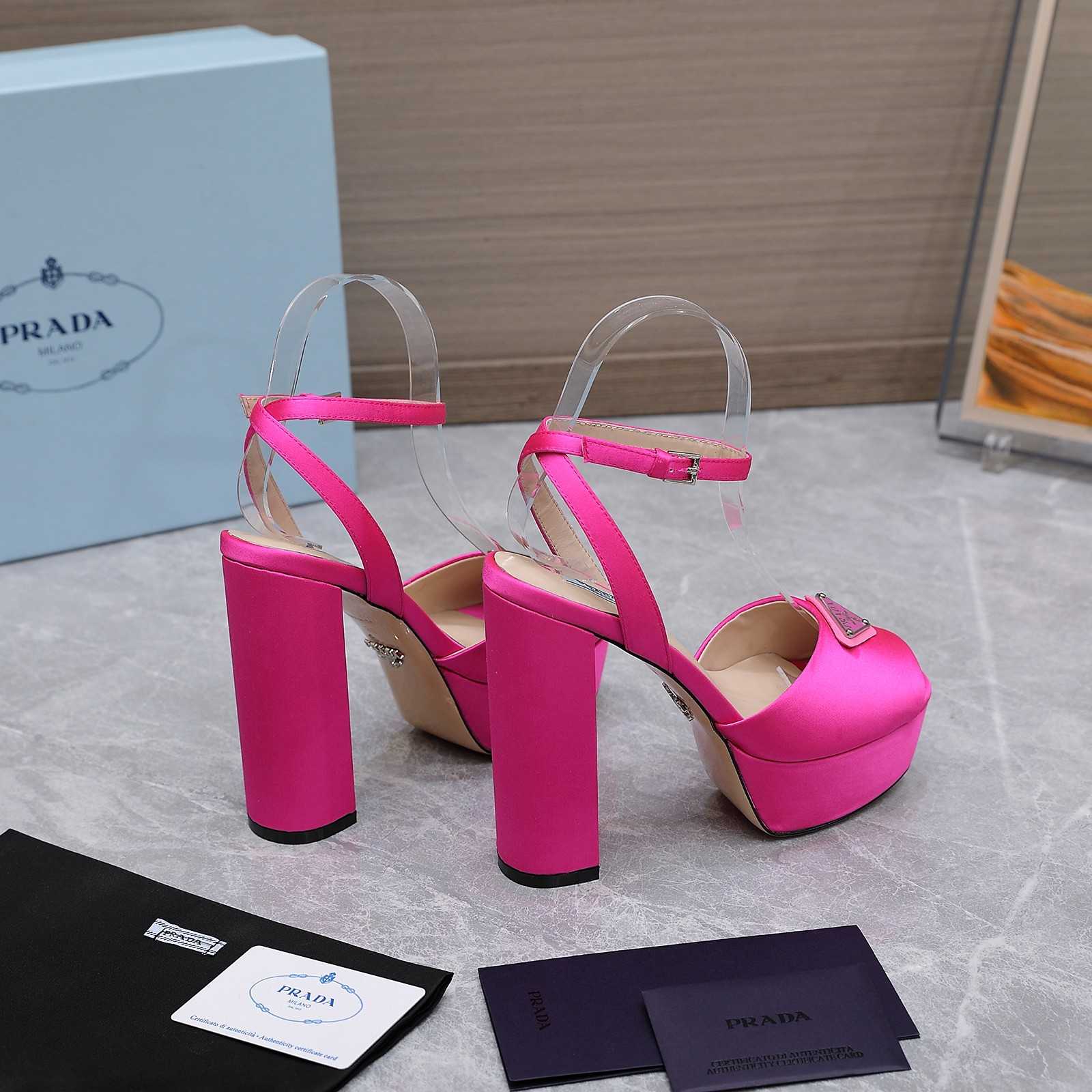 Prada High-Heeled Satin Sandals - FashionPlug
