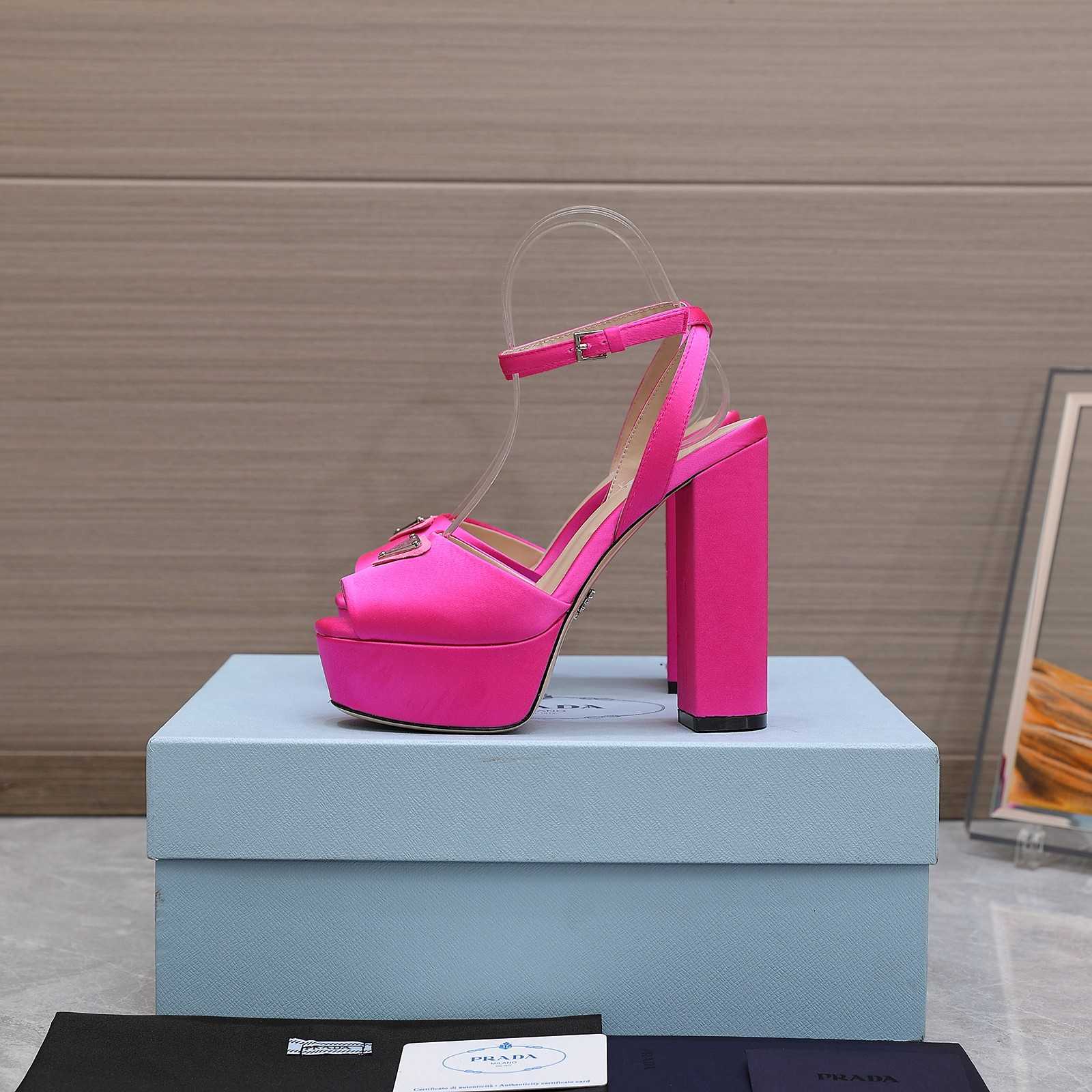 Prada High-Heeled Satin Sandals - FashionPlug